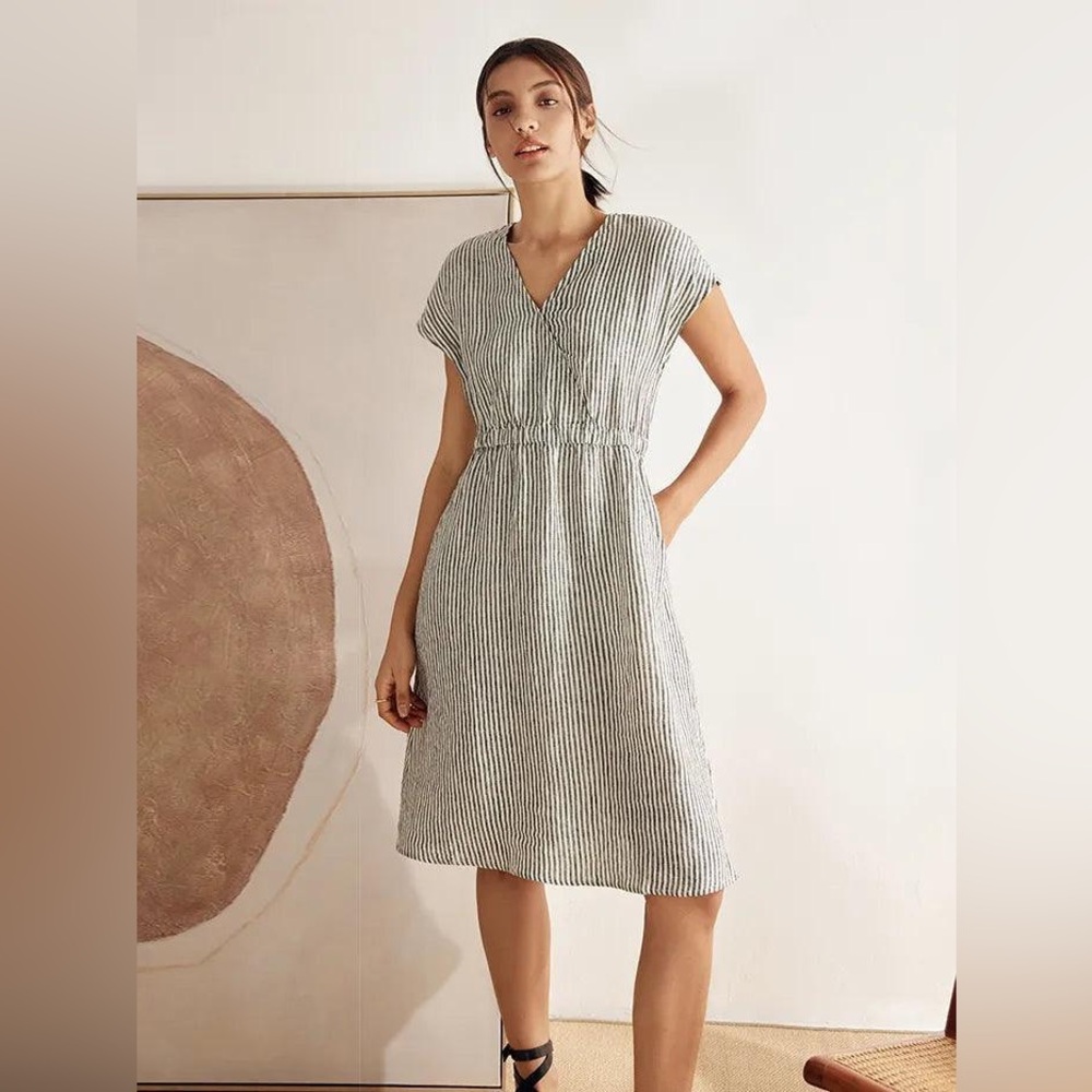 Lintico Aria Striped‎ Linen Dress XS